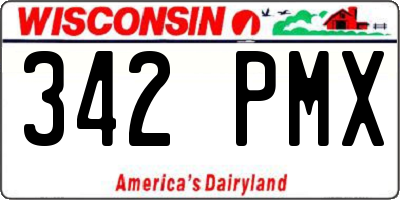 WI license plate 342PMX