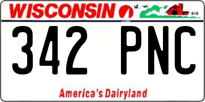 WI license plate 342PNC