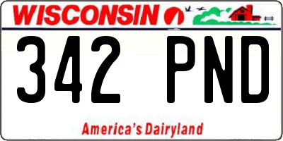 WI license plate 342PND