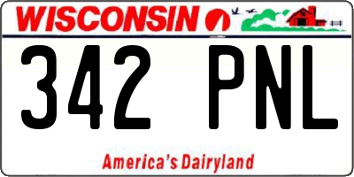 WI license plate 342PNL