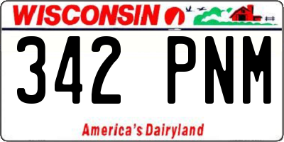WI license plate 342PNM