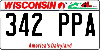 WI license plate 342PPA