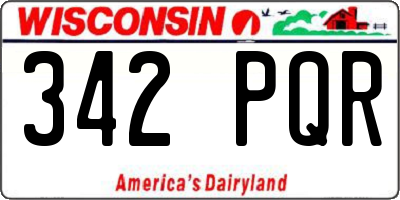 WI license plate 342PQR