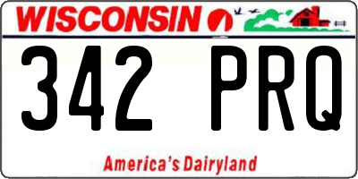 WI license plate 342PRQ
