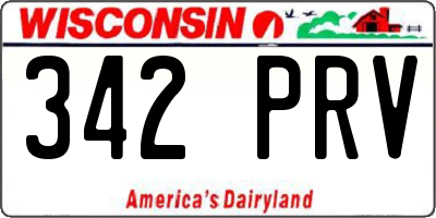 WI license plate 342PRV