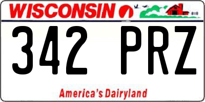 WI license plate 342PRZ