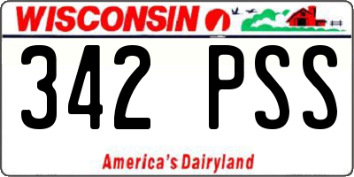 WI license plate 342PSS