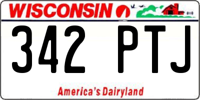WI license plate 342PTJ