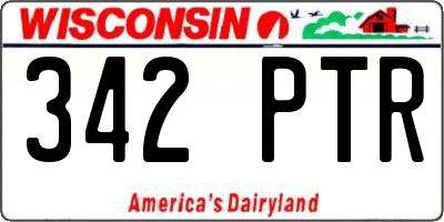 WI license plate 342PTR