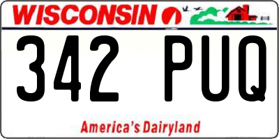 WI license plate 342PUQ