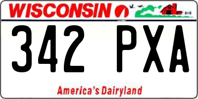 WI license plate 342PXA