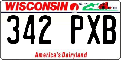 WI license plate 342PXB