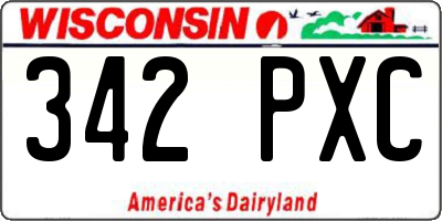 WI license plate 342PXC