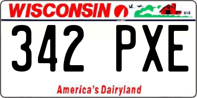 WI license plate 342PXE