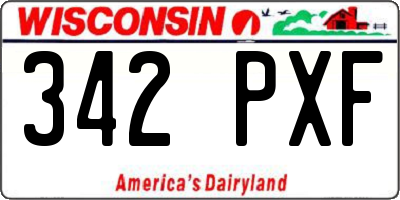 WI license plate 342PXF