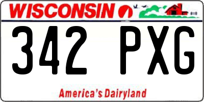WI license plate 342PXG
