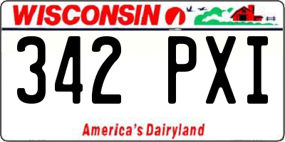 WI license plate 342PXI