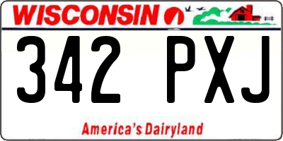 WI license plate 342PXJ