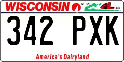 WI license plate 342PXK