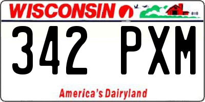 WI license plate 342PXM