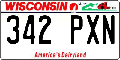WI license plate 342PXN