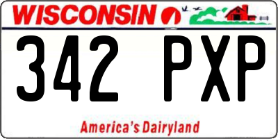 WI license plate 342PXP