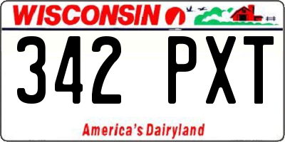 WI license plate 342PXT