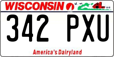 WI license plate 342PXU