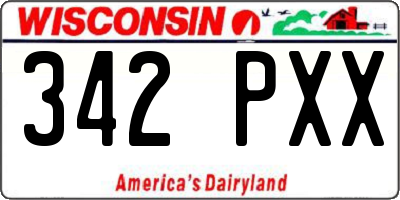 WI license plate 342PXX