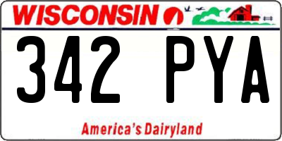 WI license plate 342PYA