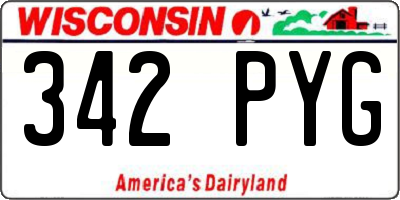 WI license plate 342PYG