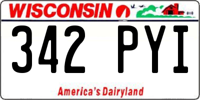 WI license plate 342PYI