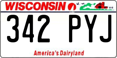 WI license plate 342PYJ