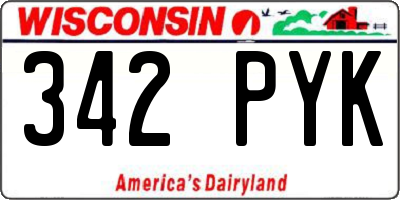 WI license plate 342PYK