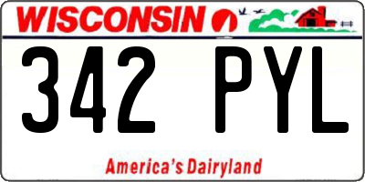 WI license plate 342PYL