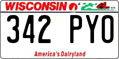 WI license plate 342PYO