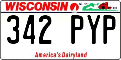 WI license plate 342PYP