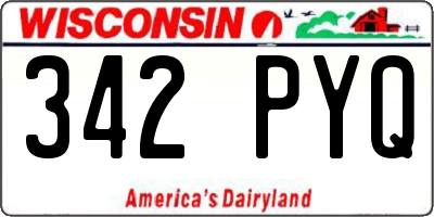 WI license plate 342PYQ