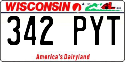 WI license plate 342PYT