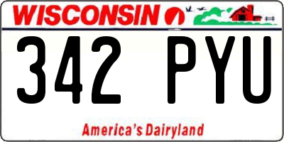 WI license plate 342PYU