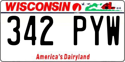 WI license plate 342PYW