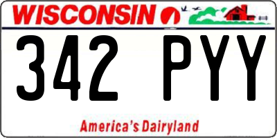 WI license plate 342PYY