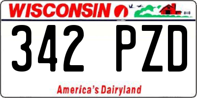 WI license plate 342PZD