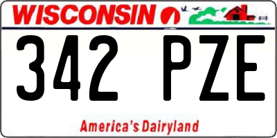 WI license plate 342PZE