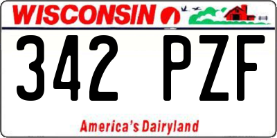 WI license plate 342PZF