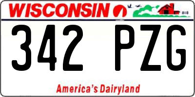 WI license plate 342PZG