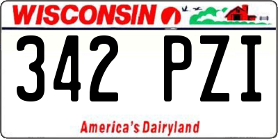 WI license plate 342PZI