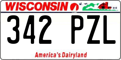 WI license plate 342PZL