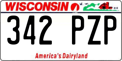 WI license plate 342PZP