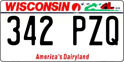 WI license plate 342PZQ